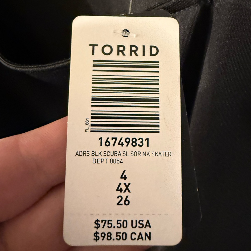 Torrid Black Scuba Skater Dress